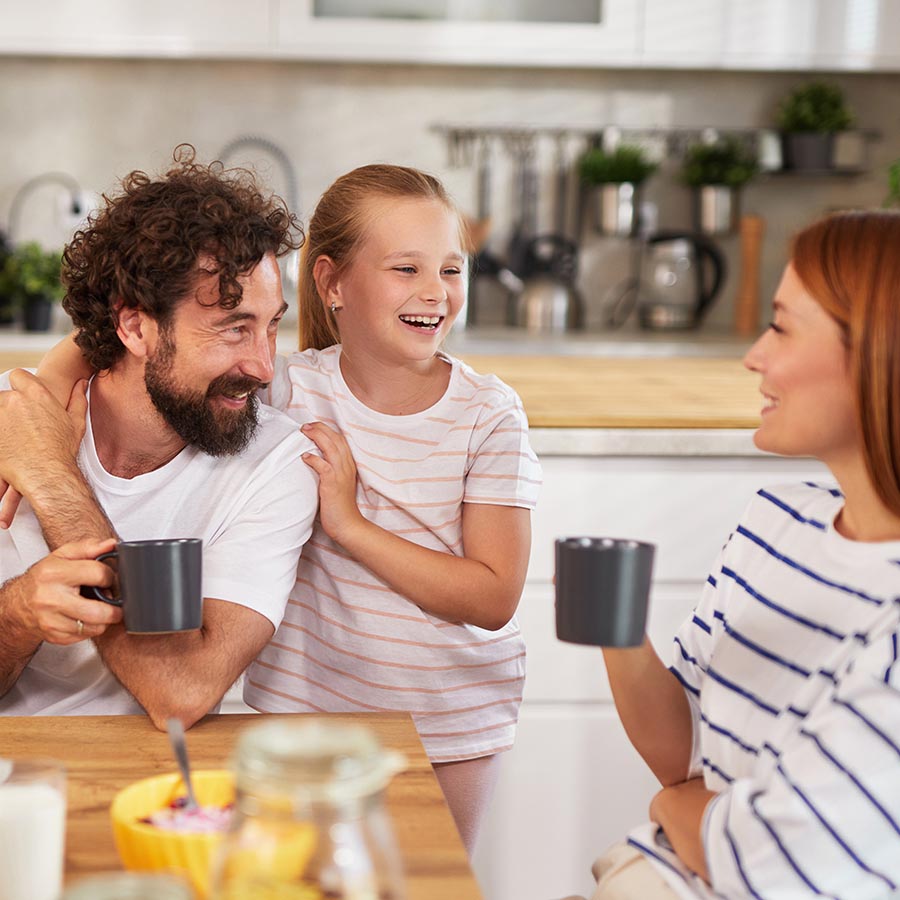 Family enjoying breakfast 